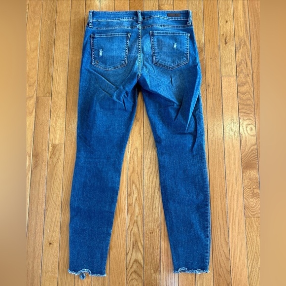 Kut From The Kloth Ankle Skinny Distressed Blue Denim Cut Off Jeans Size 6 - Picture 8 of 8